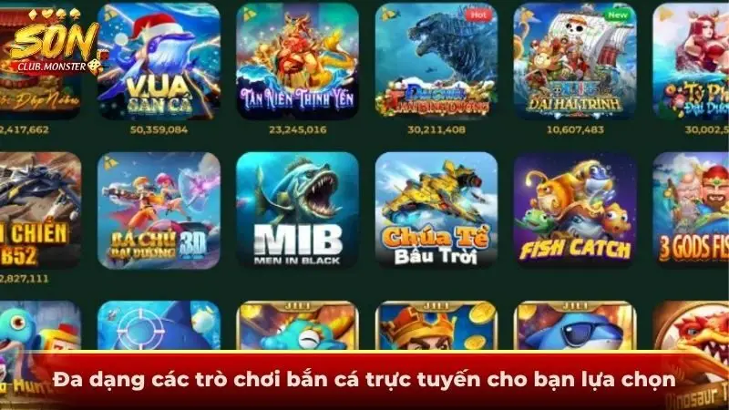 Đa dạng các trò chơi bắn cá trực tuyến cho bạn lựa chọn
