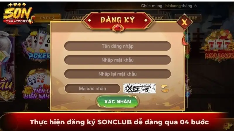 Thực hiện đăng ký SONCLUB dễ dàng qua 04 bước
