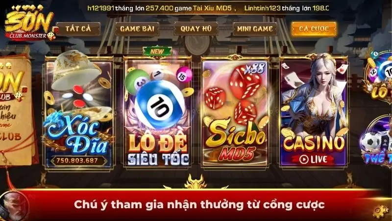 Chú ý tham gia nhận thưởng từ cổng cược