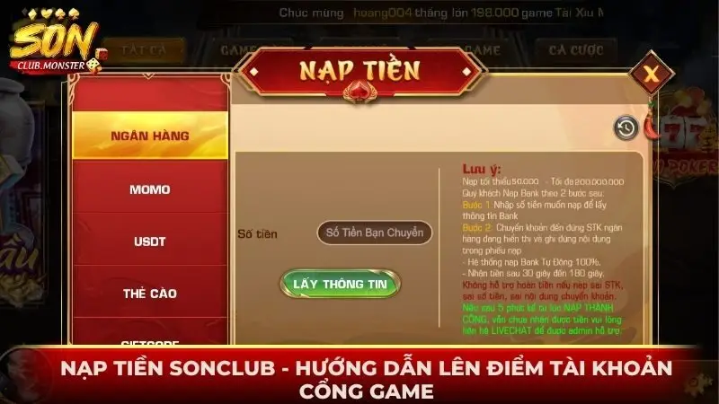 Nạp tiền SONCLUB