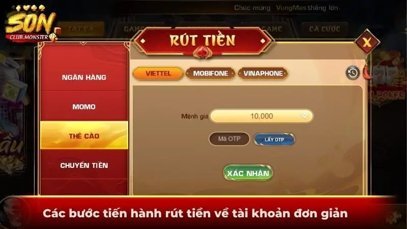 Các bước tiến hành rút tiền về tài khoản đơn giản